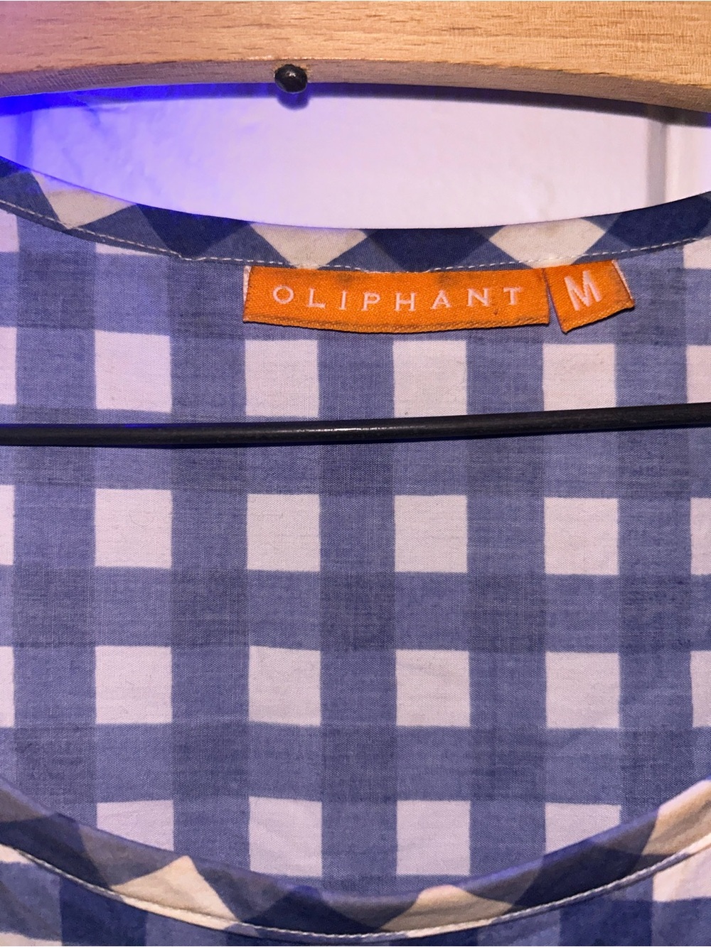 Oliphant Navy and White Gingham Blouse